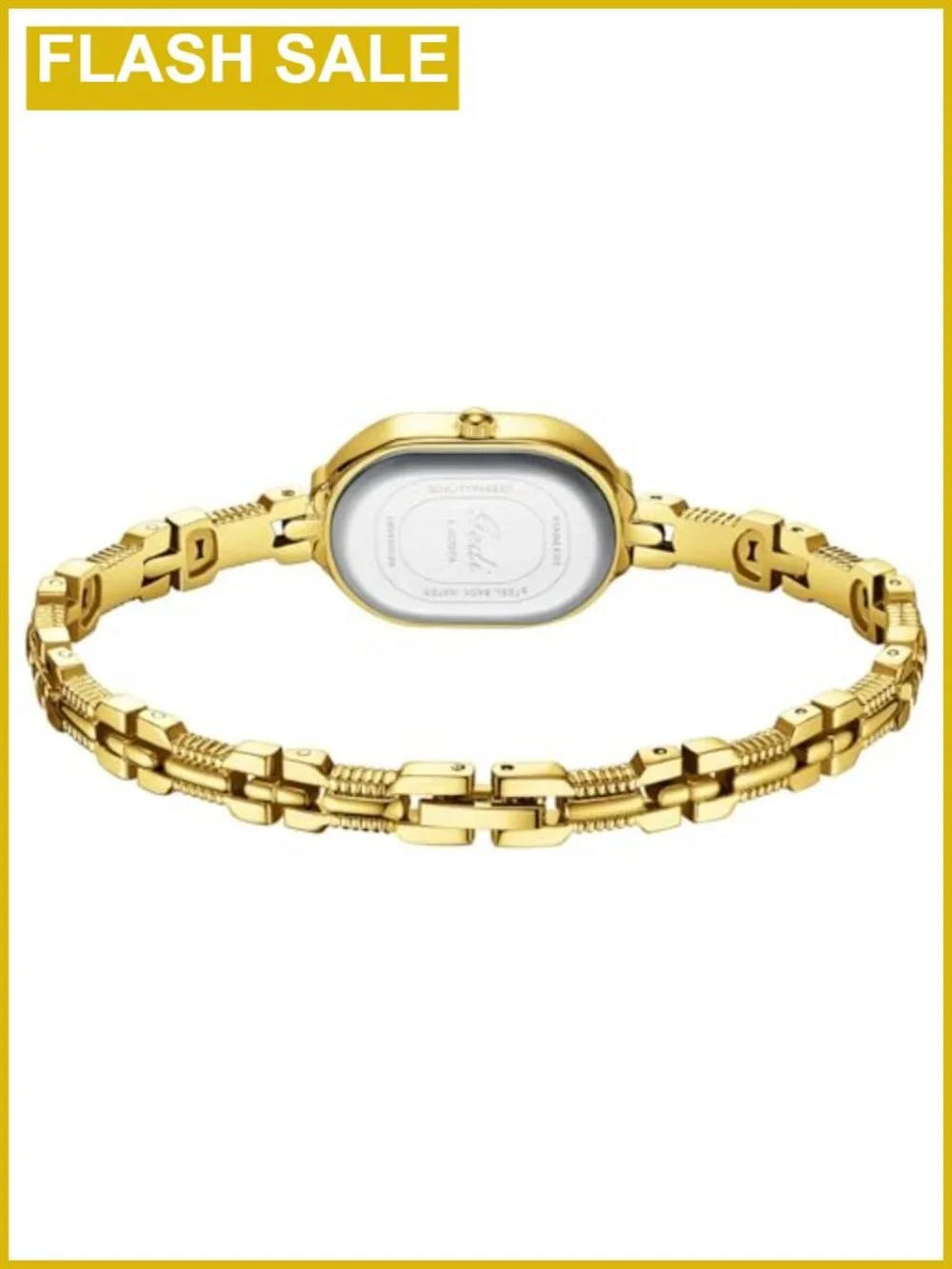 Vintage Gold Bracelet Watch Oval Rhinestone Quartz Luxury Dainty